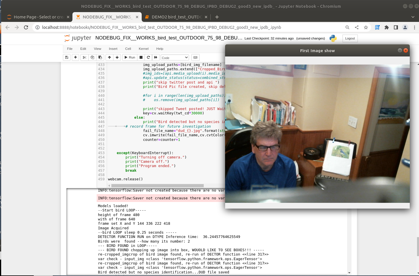 Tensorflow Jupter run screen